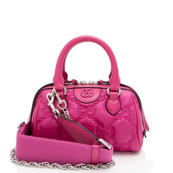 Gucci Jumbo GG Matelasse Nylon Mini Bowling Bag - Picture 1 of 12